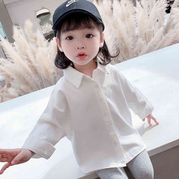 solid color blouse girl spring autumn children's shirts casual style clothes for girls 210412, White;black
solid color blouse girl spring autumn children's shirts casual style clothes for girls 210412, White;black