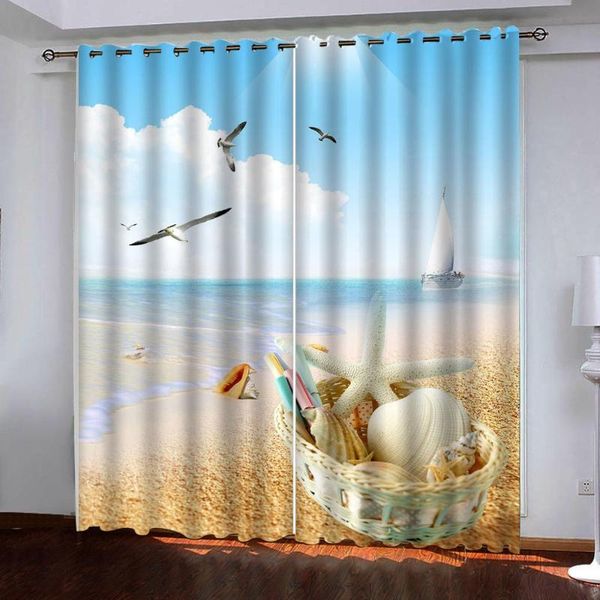 curtain & drapes customized size luxury blackout 3d window curtains for living room sea seagull beach boat starfish shell decoration
curtain & drapes customized size luxury blackout 3d window curtains for living room sea seagull beach boat starfish shell decoration