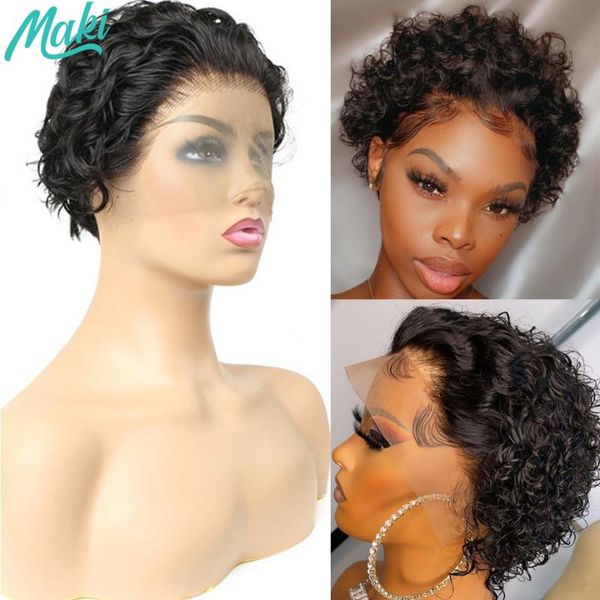 lace wigs maki hair pixie cut wig preplucked bob bouncy part short curly 13x1lace human glueless, Black;brown
lace wigs maki hair pixie cut wig preplucked bob bouncy part short curly 13x1lace human glueless, Black;brown