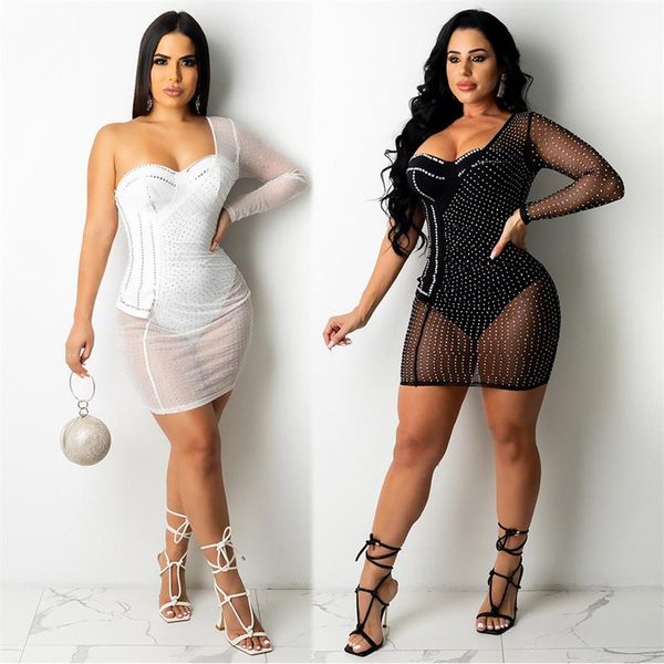 casual dresses cutubly long sleeve dress diamonds sheer mesh one shoulder for women slim bodycon party club streetwear vestidos, Black;gray
casual dresses cutubly long sleeve dress diamonds sheer mesh one shoulder for women slim bodycon party club streetwear vestidos, Black;gray