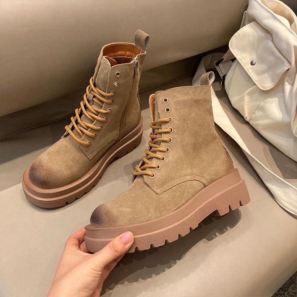 boots swiftmovement suede leather women fashion england retro short ladies casual comfortable platform shoes, Black
boots swiftmovement suede leather women fashion england retro short ladies casual comfortable platform shoes, Black