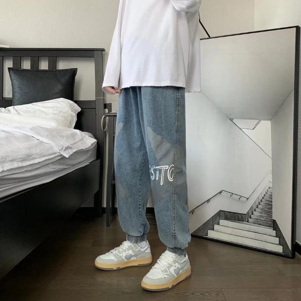 men's jeans american hip-hop spring and autumn loose harem pants high street ins tide brand retro trendy ankle-length, Blue
men's jeans american hip-hop spring and autumn loose harem pants high street ins tide brand retro trendy ankle-length, Blue