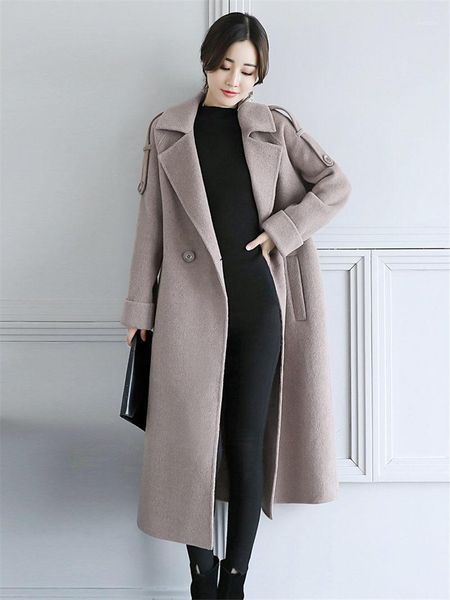 women's wool & blends woolen windbreaker autumn and winter mid-length 2021 korean high-end thickened wild long ladies coat workwear y58, Black
women's wool & blends woolen windbreaker autumn and winter mid-length 2021 korean high-end thickened wild long ladies coat workwear y58, Black