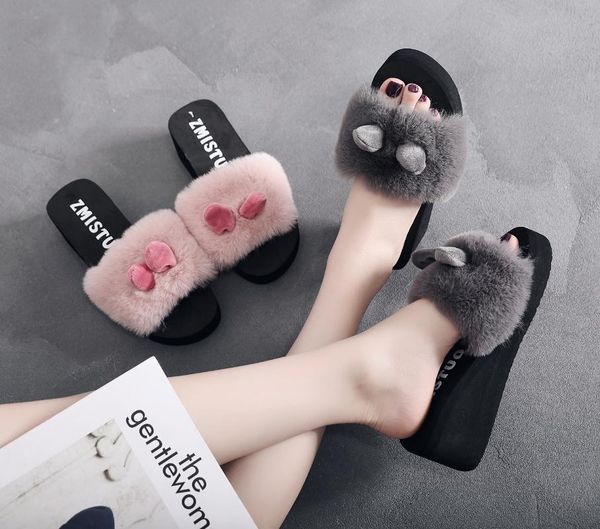 low shoes for girls house slippers platform fur flip flops luxury slides on a wedge lady plush soft designer pu basic fashion, Black
low shoes for girls house slippers platform fur flip flops luxury slides on a wedge lady plush soft designer pu basic fashion, Black