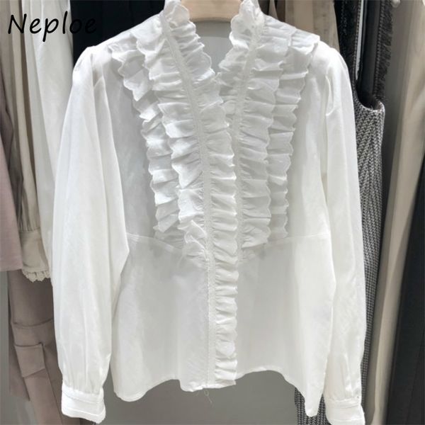 stand collar long sleeve single breast blouse women temperament ruffles patchwork chiffon shirt loose ol solid 210422, White
stand collar long sleeve single breast blouse women temperament ruffles patchwork chiffon shirt loose ol solid 210422, White