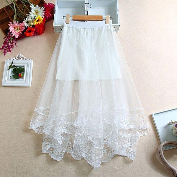 high waist scalloped lace womens skirt trim midi long lined solid color irregular hem pleated double layer sheer mesh party, Black
high waist scalloped lace womens skirt trim midi long lined solid color irregular hem pleated double layer sheer mesh party, Black