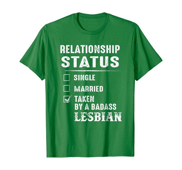 relationship status taken by a badass lesbian t-shirt, White;black