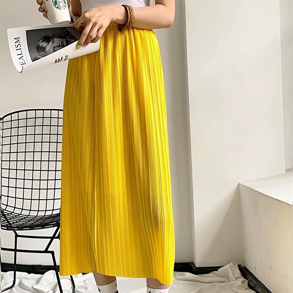 skirts women summer solid sweet pleated 2021 elastic waist loose casual female fashion street mid-calf skirt clothes, Black
skirts women summer solid sweet pleated 2021 elastic waist loose casual female fashion street mid-calf skirt clothes, Black