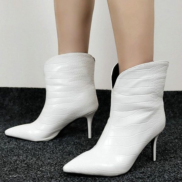 boots winter blackyellow white women shoes comfortable crocodile pattern faux leather ladies ankle pointed western, Black
boots winter blackyellow white women shoes comfortable crocodile pattern faux leather ladies ankle pointed western, Black