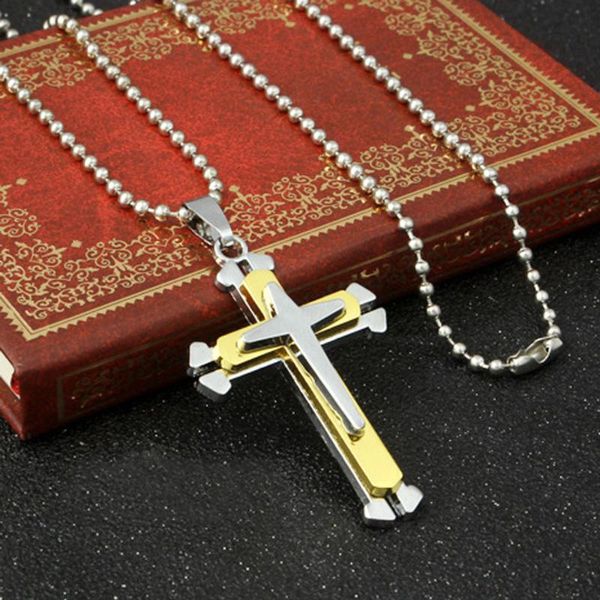 pendant necklaces necklace gold men stainless steel cross chain fashion jewelry kimisohand pulseira 1.9, Silver
pendant necklaces necklace gold men stainless steel cross chain fashion jewelry kimisohand pulseira 1.9, Silver