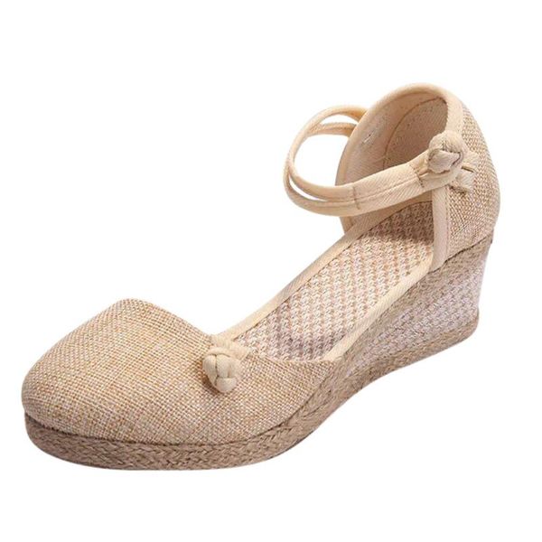 summer sandals women ladies retro linen canvas wedge round toe casual flat for girls singles shoes, Black
summer sandals women ladies retro linen canvas wedge round toe casual flat for girls singles shoes, Black