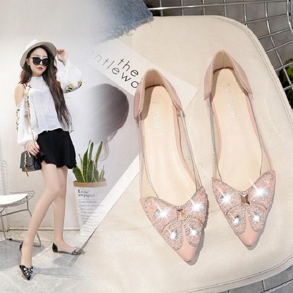 spring and summer korean ladies sandals pu flat transparent single shoes bow rhinestone pointed women's, Black
spring and summer korean ladies sandals pu flat transparent single shoes bow rhinestone pointed women's, Black