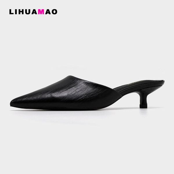 dress shoes lihuamao kitten heels 3.5cm height women mules pointed toe slip on slipper party ladies leisure, Black
dress shoes lihuamao kitten heels 3.5cm height women mules pointed toe slip on slipper party ladies leisure, Black