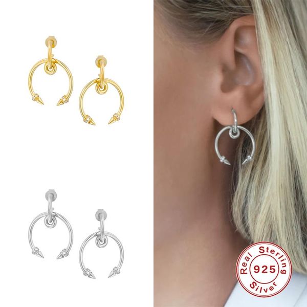 100% 925 sterling silver stud earrings for women geometric spiked arc earings fine jewelry brincos piercing pendientes w5, Golden;silver
100% 925 sterling silver stud earrings for women geometric spiked arc earings fine jewelry brincos piercing pendientes w5, Golden;silver