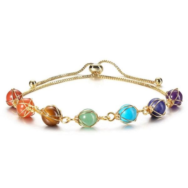7 chakra stones bracelet yoga energy balancing beaded strands jewelry adjustable wire wrapped 8mm natural round gemstone beads bracelets, Black
7 chakra stones bracelet yoga energy balancing beaded strands jewelry adjustable wire wrapped 8mm natural round gemstone beads bracelets, Black