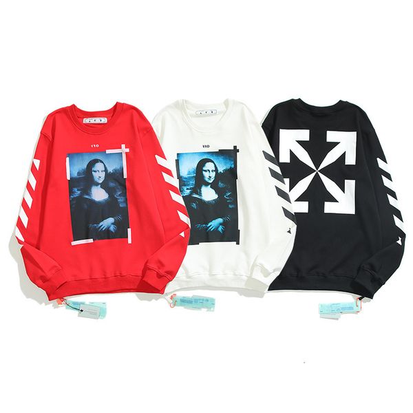 21 tide brand autumn new off arrow mona lisa limited loose men's and women's sweater round neck couple's jacket, Black
21 tide brand autumn new off arrow mona lisa limited loose men's and women's sweater round neck couple's jacket, Black