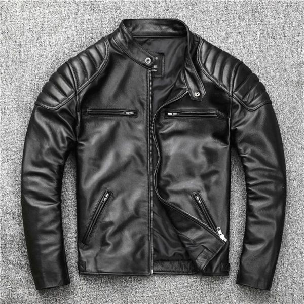 men's leather & faux men 2021 spring autumn real cowhide clothing coats genuine cow jackets male motor biker short overcoats w650, Black
men's leather & faux men 2021 spring autumn real cowhide clothing coats genuine cow jackets male motor biker short overcoats w650, Black