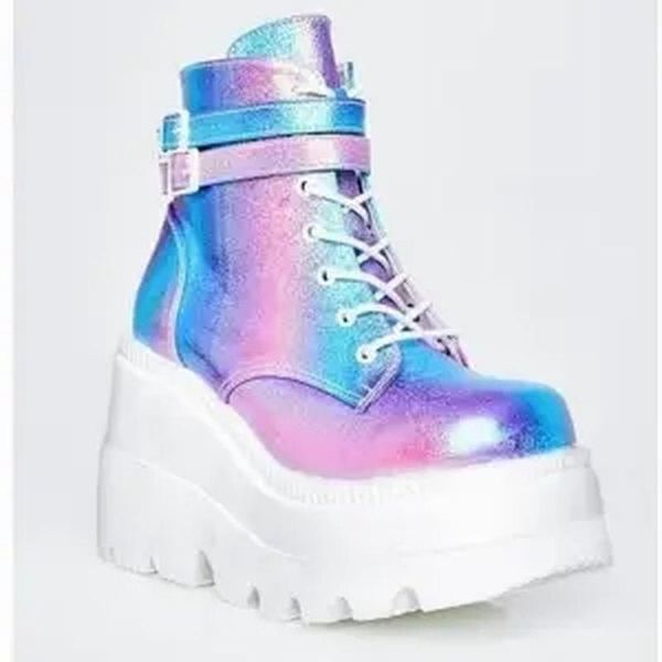 boots 35-43 shoes woman plus size women's high-thick sole increased round toe luxury designer design colorful buckle lace-up, Black
boots 35-43 shoes woman plus size women's high-thick sole increased round toe luxury designer design colorful buckle lace-up, Black