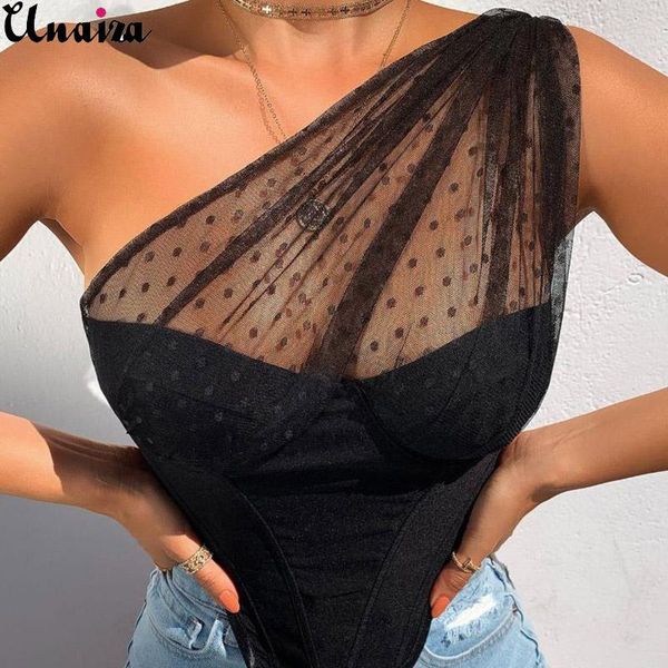 women's tanks & camis unaiza 2021 female's short spring and summer fashion halter one-shoulder mesh polka dot corset women, White
women's tanks & camis unaiza 2021 female's short spring and summer fashion halter one-shoulder mesh polka dot corset women, White