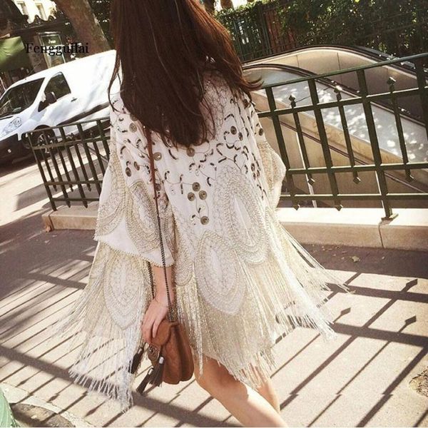 women's blouses & shirts cardigan chiffon boho handmade beaded tassel embroidery casual summer blouse women brand clothing blusas, White
women's blouses & shirts cardigan chiffon boho handmade beaded tassel embroidery casual summer blouse women brand clothing blusas, White