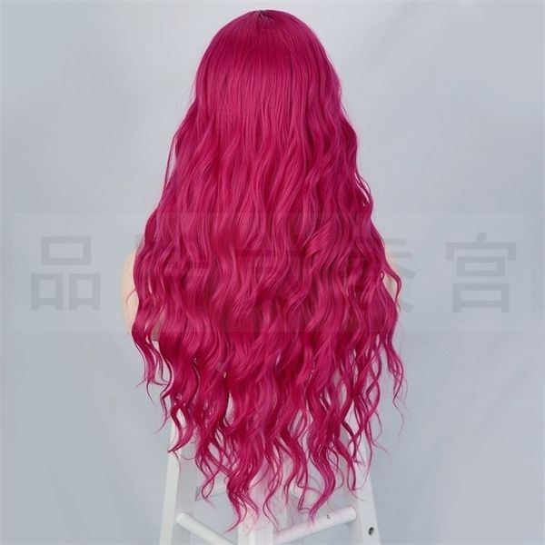 women's wig front wig small lace long curly hair medium water separation corrugated chemical fiber headgear wigs, Black
women's wig front wig small lace long curly hair medium water separation corrugated chemical fiber headgear wigs, Black