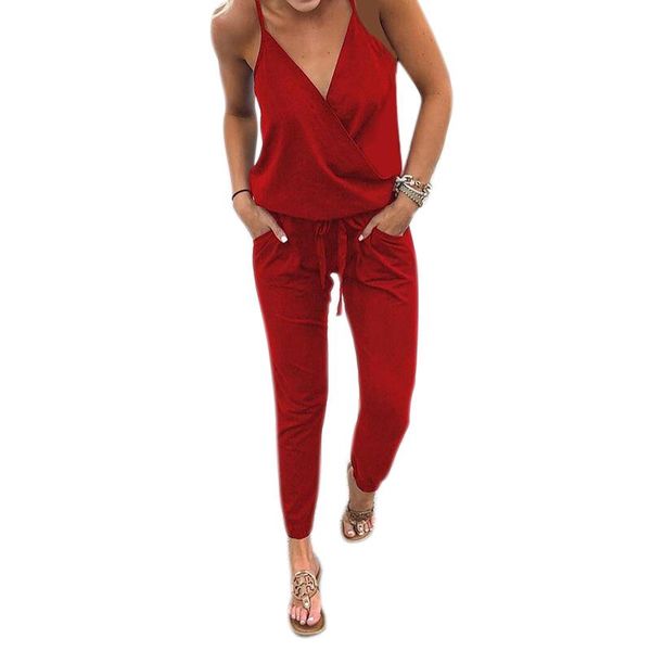 women's jumpsuits & rompers laides summer strap party clubwear red blue black backless lace-up slim overalls jumpsuit with pocket, Black;white
women's jumpsuits & rompers laides summer strap party clubwear red blue black backless lace-up slim overalls jumpsuit with pocket, Black;white