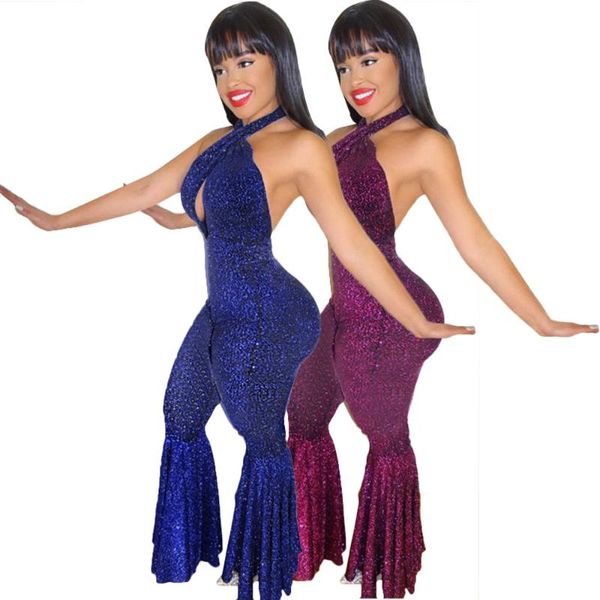 women's jumpsuits & rompers bling velvet jumpsuit womens halter backless skinny party nightclub sleeveless long flare overalls, Black;white
women's jumpsuits & rompers bling velvet jumpsuit womens halter backless skinny party nightclub sleeveless long flare overalls, Black;white