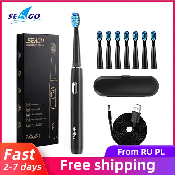seago sonic rechargeable electric toothbrush with 3 replacement brush heads 2 minutes timer & 4 brushing modes waterproof sg551
seago sonic rechargeable electric toothbrush with 3 replacement brush heads 2 minutes timer & 4 brushing modes waterproof sg551