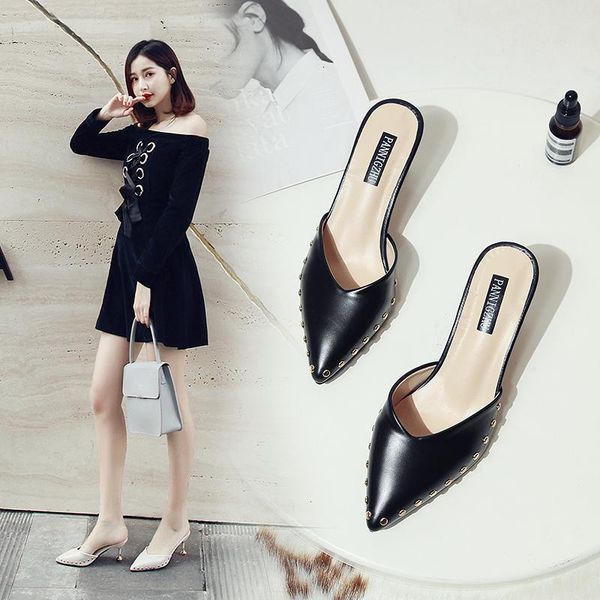 slippers shoes women shallow cover toe ladies' med thin heels heeled mules pantofle soft high rubber slides pumps pu xoop, Black
slippers shoes women shallow cover toe ladies' med thin heels heeled mules pantofle soft high rubber slides pumps pu xoop, Black