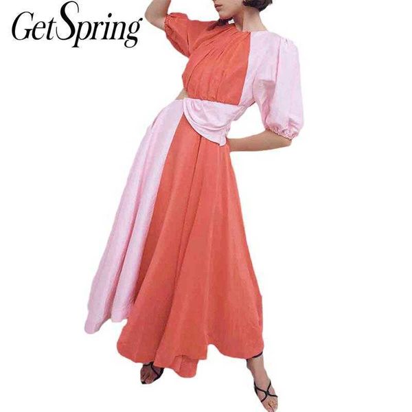 getspring women dress chic patchwork vintage puff sleeve hollow out es printed long ladies summer es 210601, Black;gray
getspring women dress chic patchwork vintage puff sleeve hollow out es printed long ladies summer es 210601, Black;gray