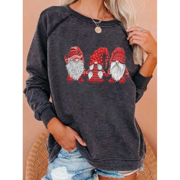 Christmas Print Women's Gray Popular Round Neck Long-sleeved Sweater Women's Clothing, Black
Christmas Print Women's Gray Popular Round Neck Long-sleeved Sweater Women's Clothing, Black