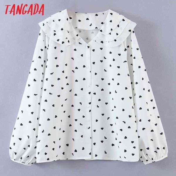 women retro heart print oversize collar long sleeve chic female blouse shirt sl520 210416, White
women retro heart print oversize collar long sleeve chic female blouse shirt sl520 210416, White