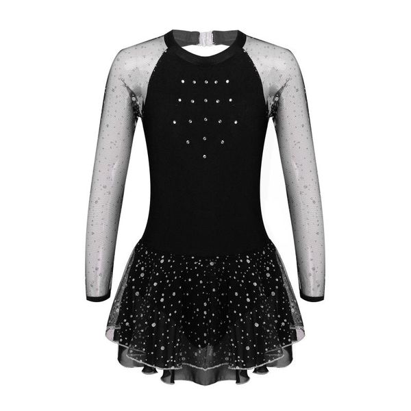 stage wear kids girls mesh long sleeve shiny rhinestones splice gymnastics leotard figure skating ballet dress performance dancewear, Black;red
stage wear kids girls mesh long sleeve shiny rhinestones splice gymnastics leotard figure skating ballet dress performance dancewear, Black;red