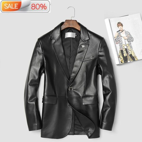 men's leather & faux 2021 real jacket spring autumn 100% sheepskin coat for men genuine jackets blazer 3912 b23003, Black
men's leather & faux 2021 real jacket spring autumn 100% sheepskin coat for men genuine jackets blazer 3912 b23003, Black