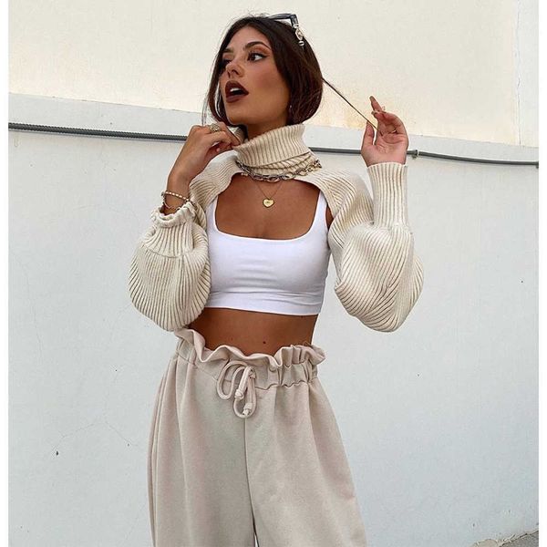women knitted knit arm warmers high neck long sleeves sweater casual stylish sweater femme vetement ropa mujer 210709, White;black
women knitted knit arm warmers high neck long sleeves sweater casual stylish sweater femme vetement ropa mujer 210709, White;black