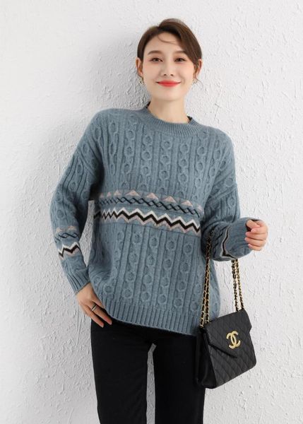 sanofi knitted wool sweater elegant soft warm female fashion casual long sleeve women's sweaters, White;black
sanofi knitted wool sweater elegant soft warm female fashion casual long sleeve women's sweaters, White;black