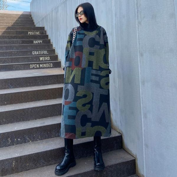 casual dresses johnature 2021 winter render letter print fashion loose all match woolen warm female dress, Black;gray
casual dresses johnature 2021 winter render letter print fashion loose all match woolen warm female dress, Black;gray
