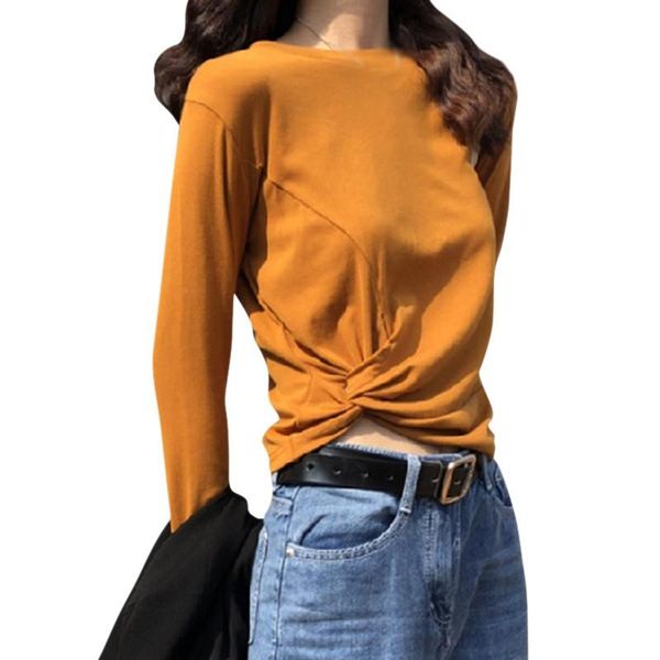 women's t-shirt 2021 fashion slim solid long-sleeved spring autumn students high waist cropped short bottoming clothing, White
women's t-shirt 2021 fashion slim solid long-sleeved spring autumn students high waist cropped short bottoming clothing, White