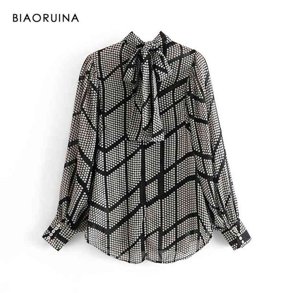biaoruina women's polka dot plaid printed loose casual shirt bow tie collar female long-sleeved elegant blouse autumn spring 210719, White
biaoruina women's polka dot plaid printed loose casual shirt bow tie collar female long-sleeved elegant blouse autumn spring 210719, White