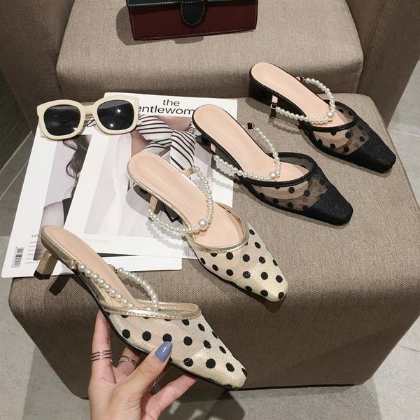 slippers designers mules women string bead ladies slides shoes korean fashion woman outside casual med heels 2021, Black
slippers designers mules women string bead ladies slides shoes korean fashion woman outside casual med heels 2021, Black