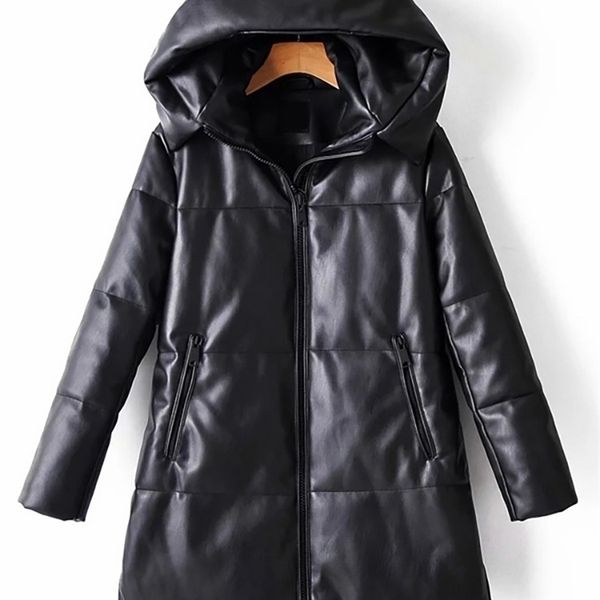 wixra solid pu leather cotton jacket hooded women's fashion leather long coats ladies waterproof thick jackets female winter 211204, Black
wixra solid pu leather cotton jacket hooded women's fashion leather long coats ladies waterproof thick jackets female winter 211204, Black