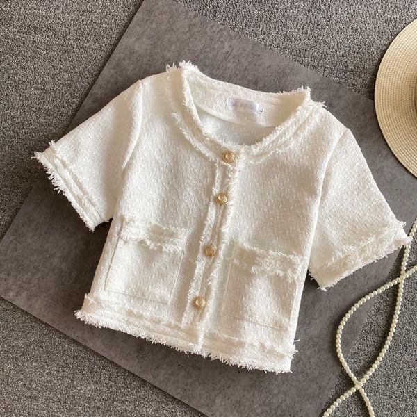 women's jackets french style elegant short summer women slim white o neck fashion wild single breasted outerwear 2021 pink pockets, Black;brown
women's jackets french style elegant short summer women slim white o neck fashion wild single breasted outerwear 2021 pink pockets, Black;brown