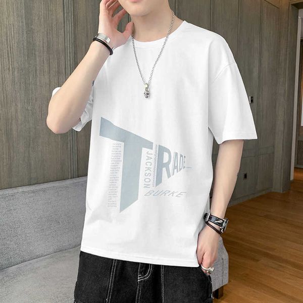 short summer men's sleeve t-shirt fashion brand youth loose korean cotton, White;black
short summer men's sleeve t-shirt fashion brand youth loose korean cotton, White;black
