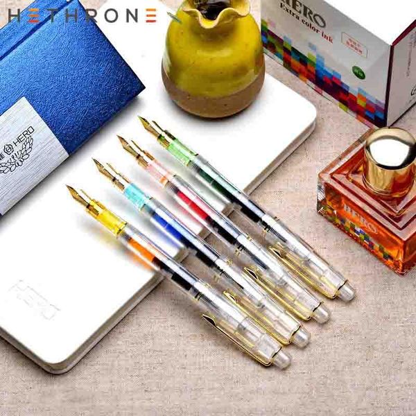 fountain pens hethrone pen 0.38mm transparent spiral round body office student golden rim pluma fuente
fountain pens hethrone pen 0.38mm transparent spiral round body office student golden rim pluma fuente