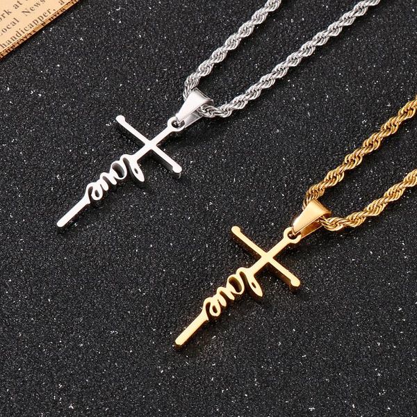 pendant necklaces stainless steel gold cross chain necklace for women men hip hop cool accessory fashion jesus christ gift, Silver
pendant necklaces stainless steel gold cross chain necklace for women men hip hop cool accessory fashion jesus christ gift, Silver