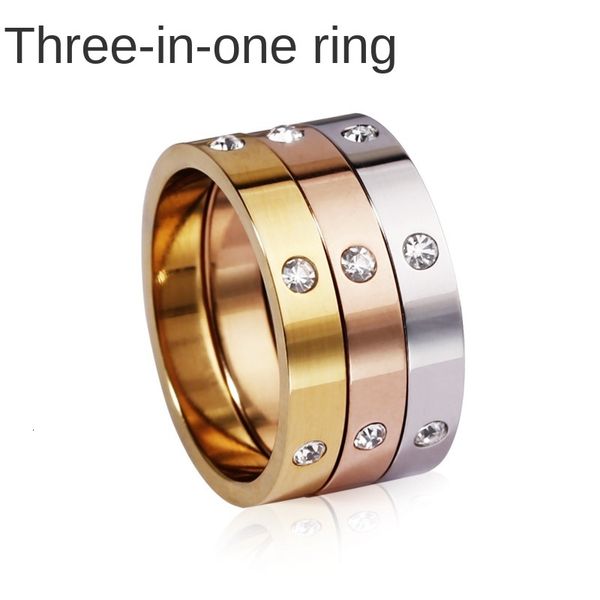 selling titanium steel six diamond three color one ring, men's fashion detachable ring, Silver
selling titanium steel six diamond three color one ring, men's fashion detachable ring, Silver