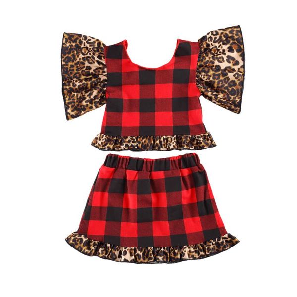 clothing sets 1-6years toddler kid baby girls plaid outfits leopard patchwork ruffle sleeve round neck + mini skirt 2 pcs clothes set, White
clothing sets 1-6years toddler kid baby girls plaid outfits leopard patchwork ruffle sleeve round neck + mini skirt 2 pcs clothes set, White