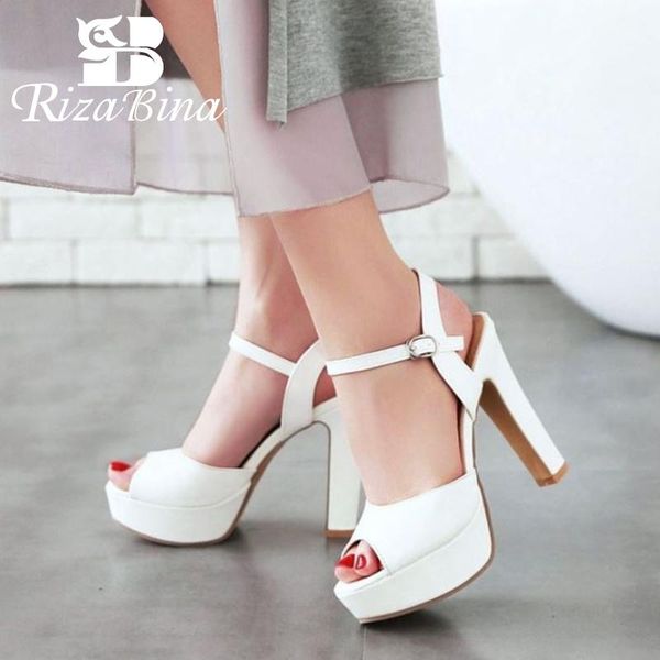 sandals rizabina 4 colors summer women shoes fashion peep toe platform buckle thick high heels footwear size 34-43, Black
sandals rizabina 4 colors summer women shoes fashion peep toe platform buckle thick high heels footwear size 34-43, Black