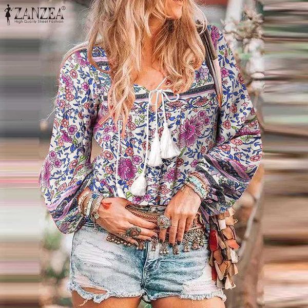 women's blouses & shirts blouses bohemian printed spring casual tassel puff sleeve femlae v neck lace-up tunic plus cx2h, White
women's blouses & shirts blouses bohemian printed spring casual tassel puff sleeve femlae v neck lace-up tunic plus cx2h, White