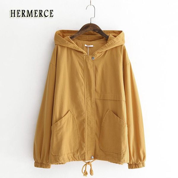 women's trench coats autumn windbreaker hooded fashion loose long sleeve outerwear casual female coat, Tan;black
women's trench coats autumn windbreaker hooded fashion loose long sleeve outerwear casual female coat, Tan;black